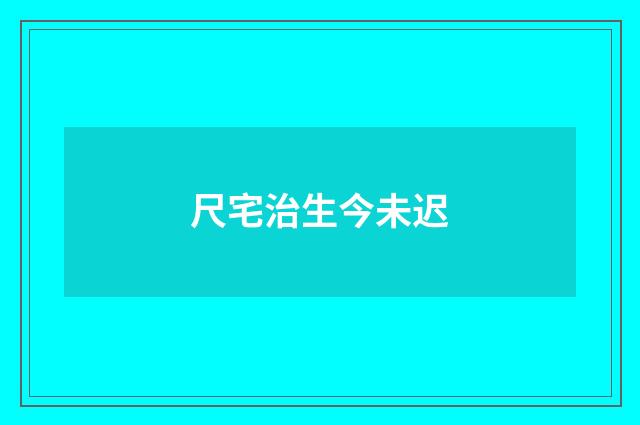尺宅治生今未迟