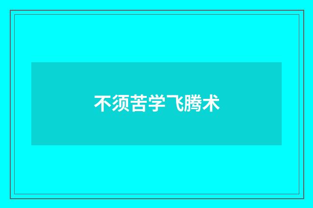 不须苦学飞腾术