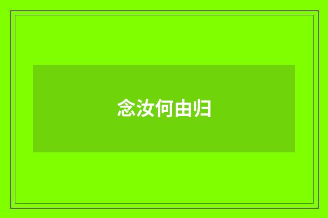 念汝何由归