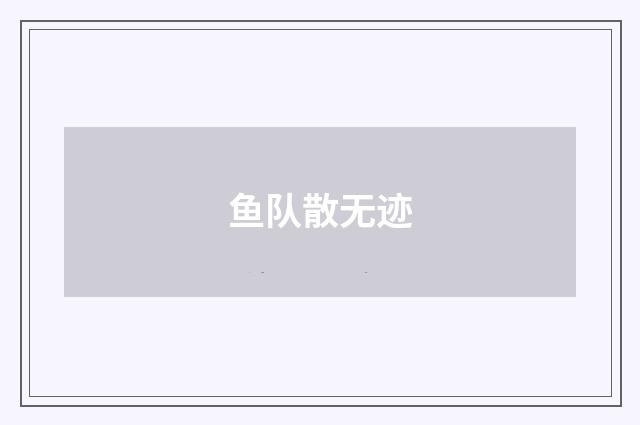 鱼队散无迹