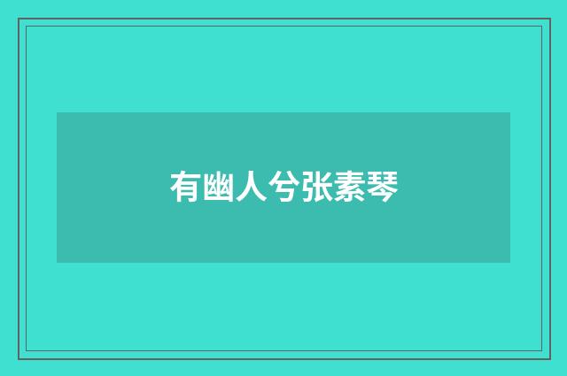 有幽人兮张素琴