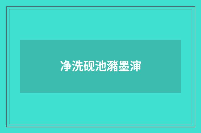 净洗砚池瀦墨渖