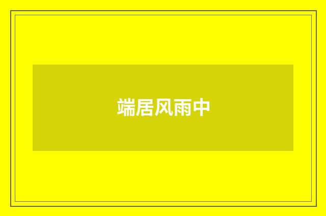 端居风雨中