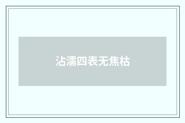 沾濡四表无焦枯