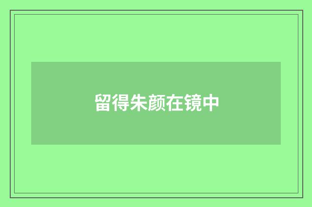 留得朱颜在镜中