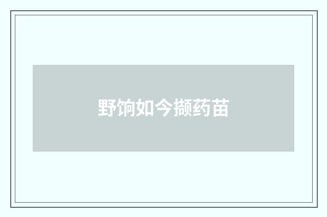 野饷如今撷药苗