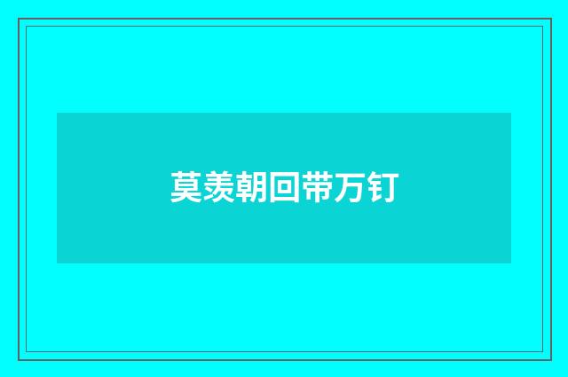 莫羡朝回带万钉