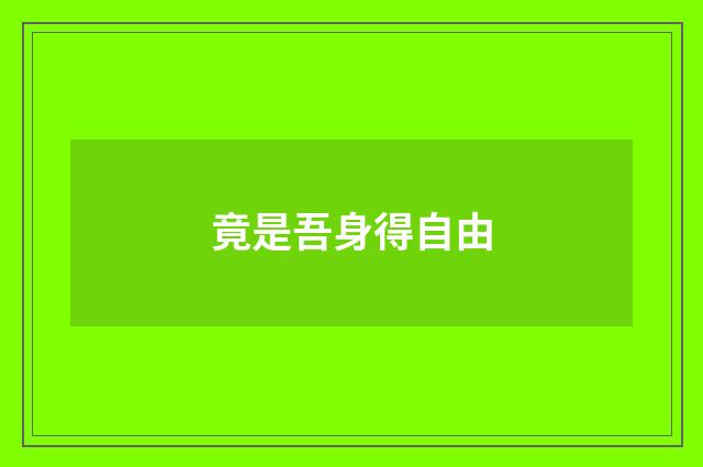 竟是吾身得自由