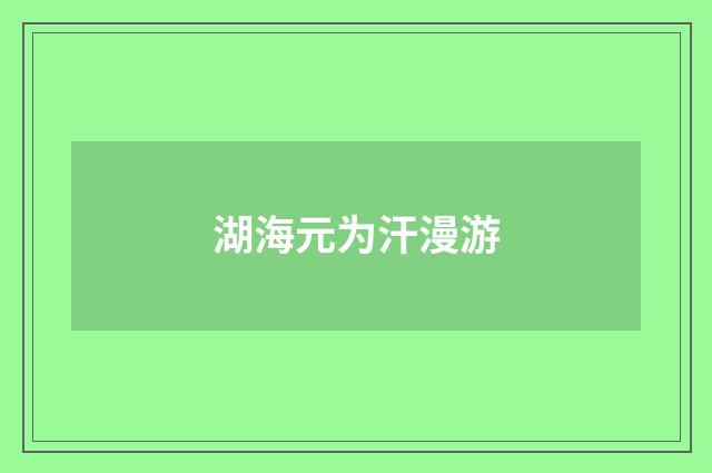 湖海元为汗漫游