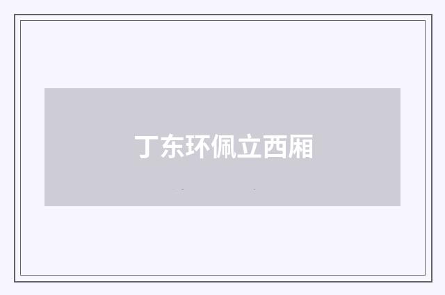丁东环佩立西厢