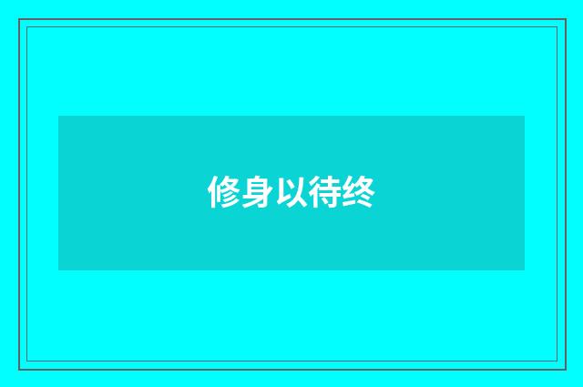 修身以待终