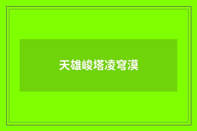 天雄峻塔凌穹漠