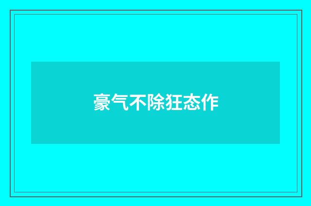豪气不除狂态作
