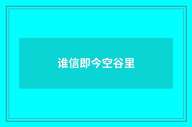 谁信即今空谷里