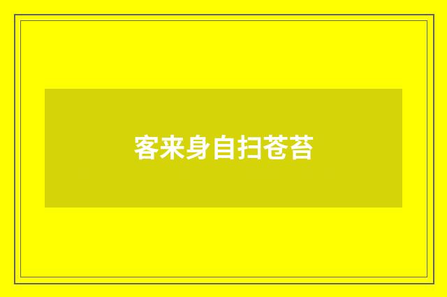 客来身自扫苍苔