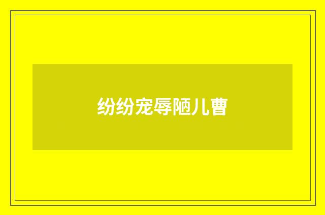 纷纷宠辱陋儿曹