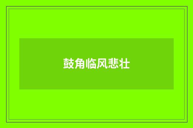 鼓角临风悲壮