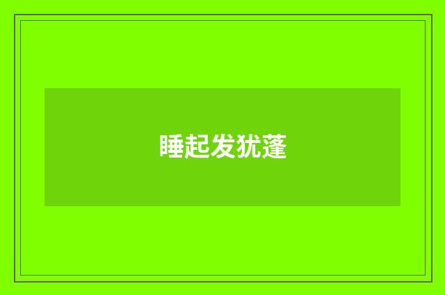 睡起发犹蓬