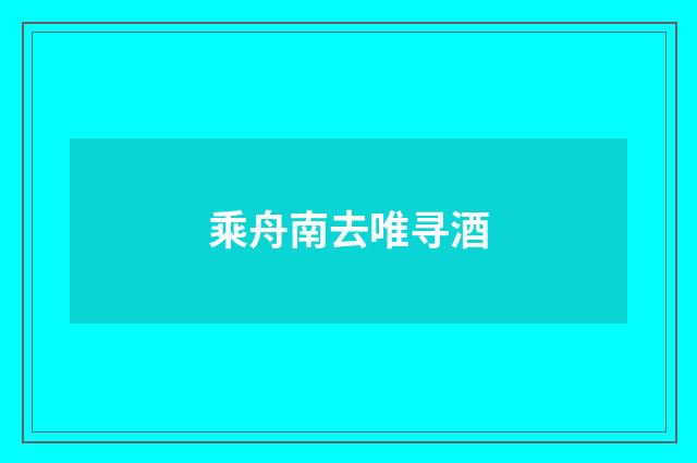 乘舟南去唯寻酒