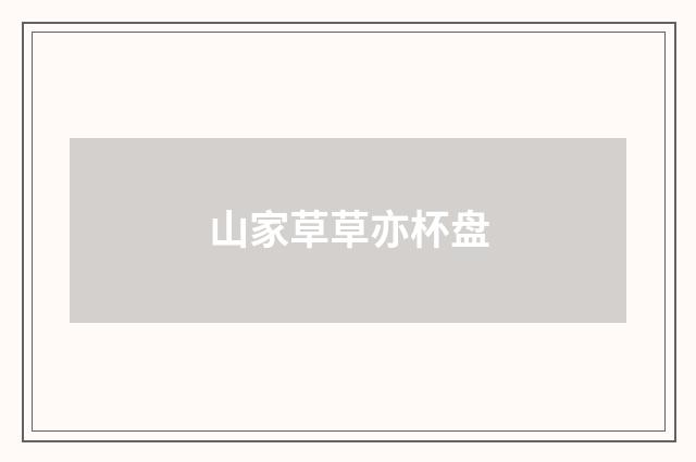 山家草草亦杯盘
