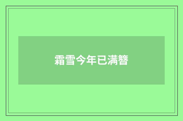 霜雪今年已满簪