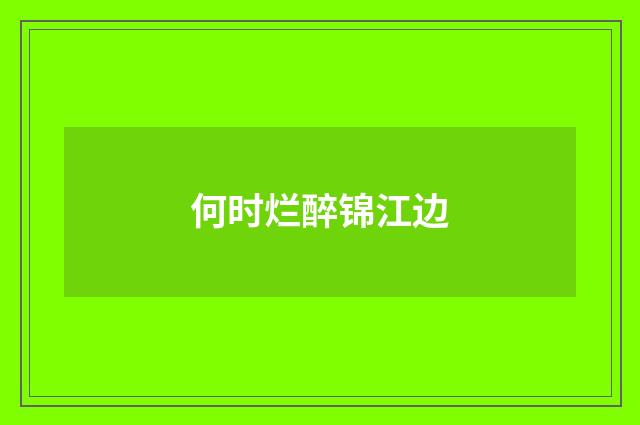 何时烂醉锦江边