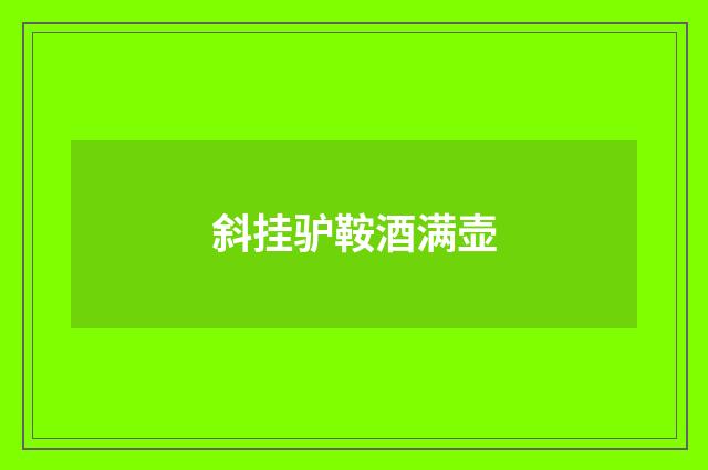 斜挂驴鞍酒满壶