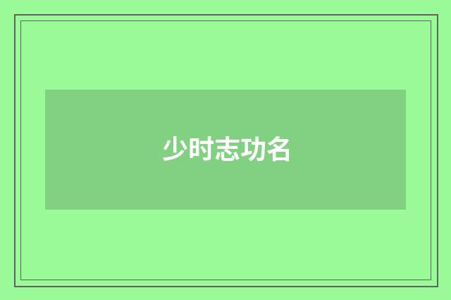 少时志功名