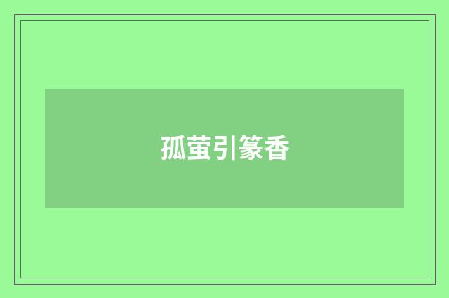孤萤引篆香