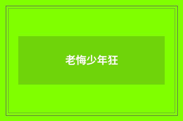 老悔少年狂