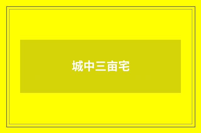 城中三亩宅
