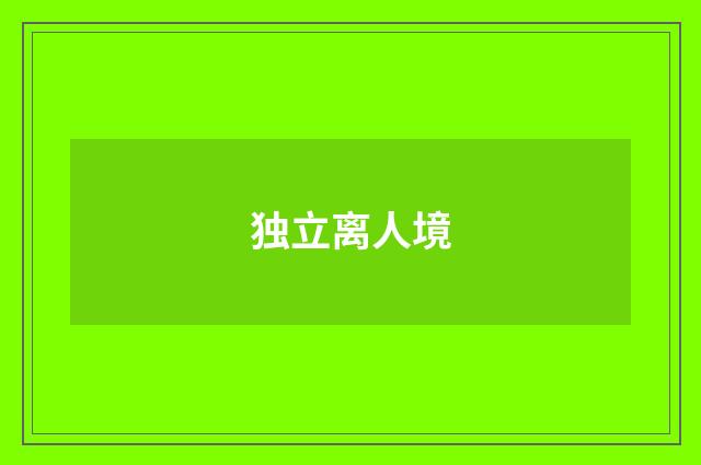 独立离人境