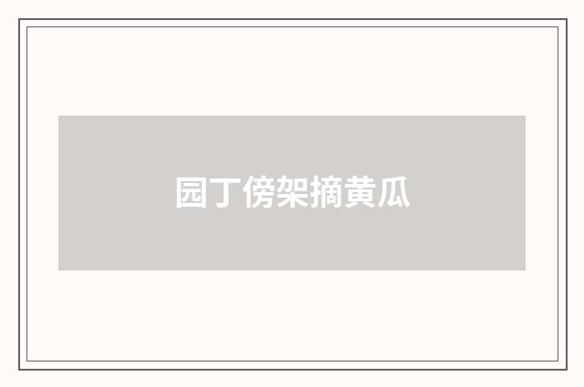 园丁傍架摘黄瓜