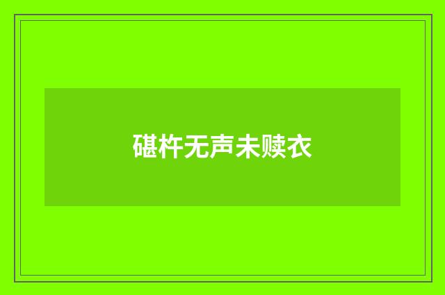 碪杵无声未赎衣