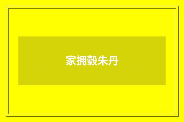 家拥毂朱丹