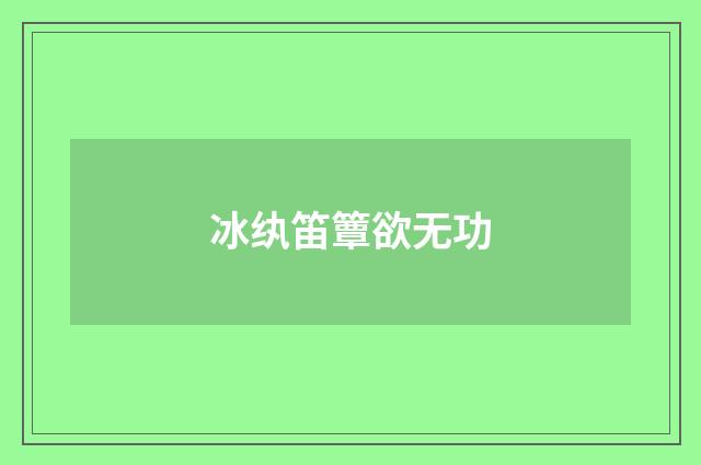 冰纨笛簟欲无功