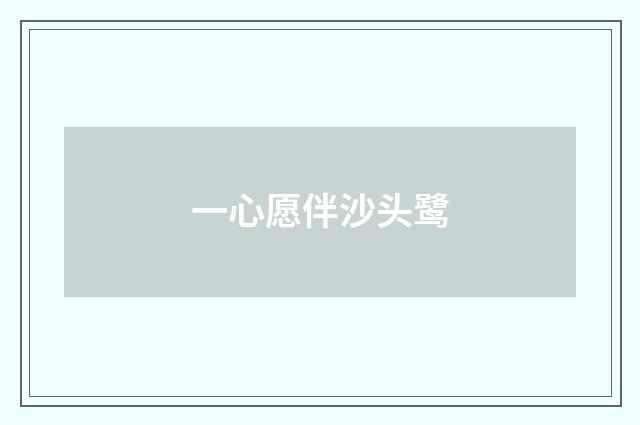一心愿伴沙头鹭
