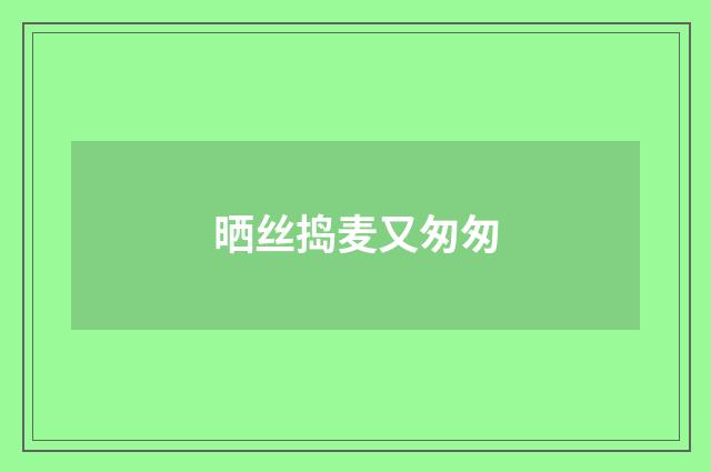晒丝捣麦又匆匆