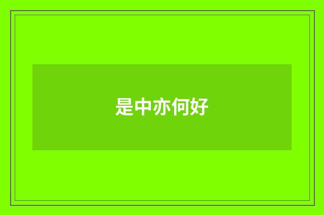 是中亦何好