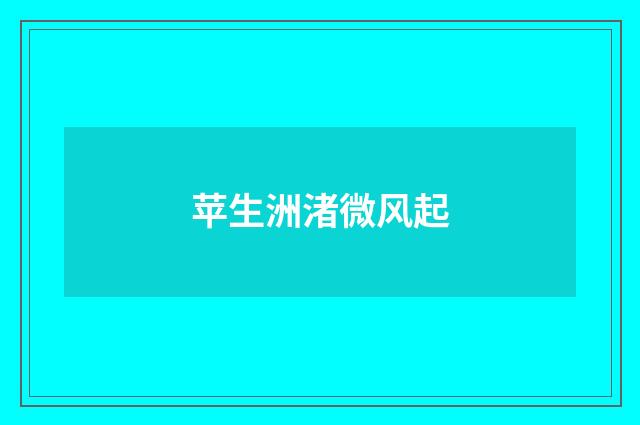 苹生洲渚微风起