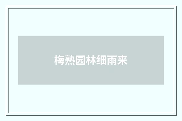 梅熟园林细雨来