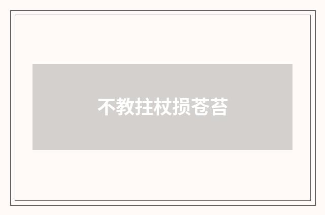 不教拄杖损苍苔
