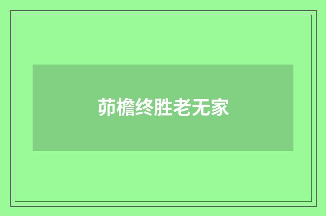 茆檐终胜老无家