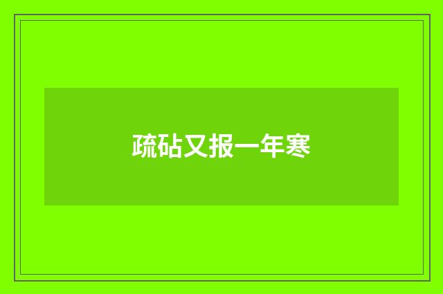 疏砧又报一年寒