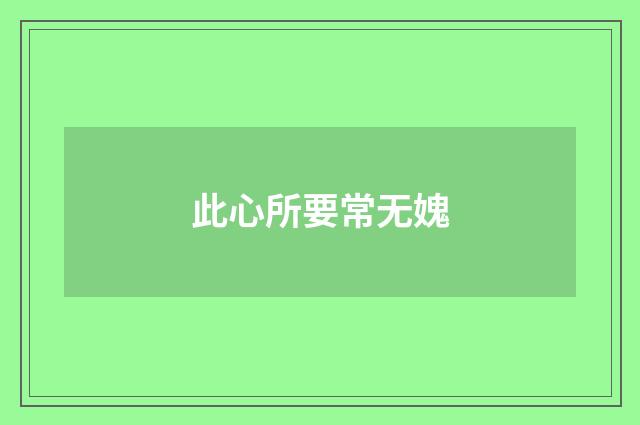 此心所要常无媿