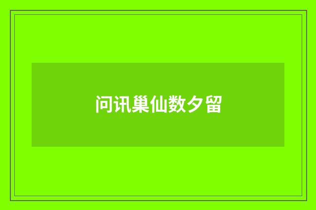 问讯巢仙数夕留