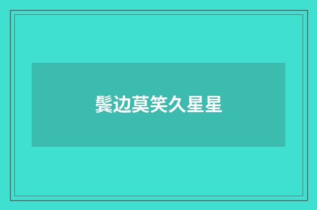 鬓边莫笑久星星