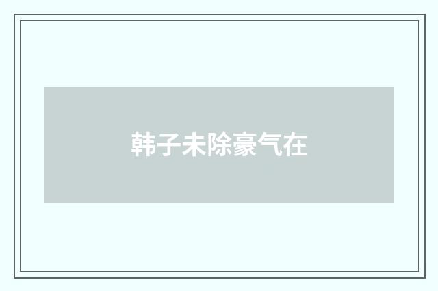 韩子未除豪气在