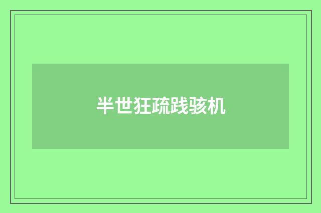 半世狂疏践骇机