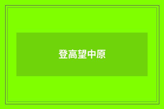 登高望中原